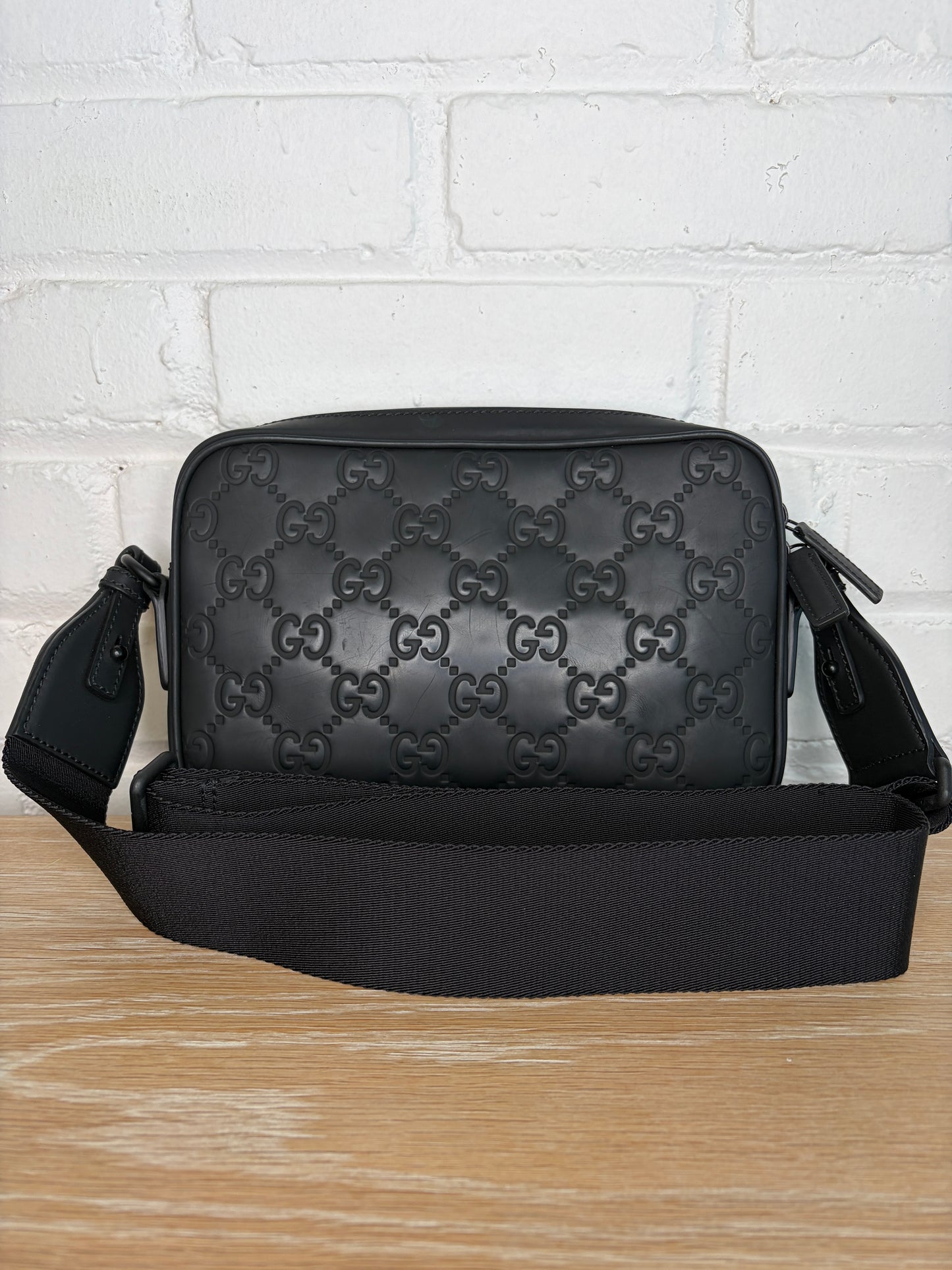 Gucci GG Emblem Small Crossbody Bag Black