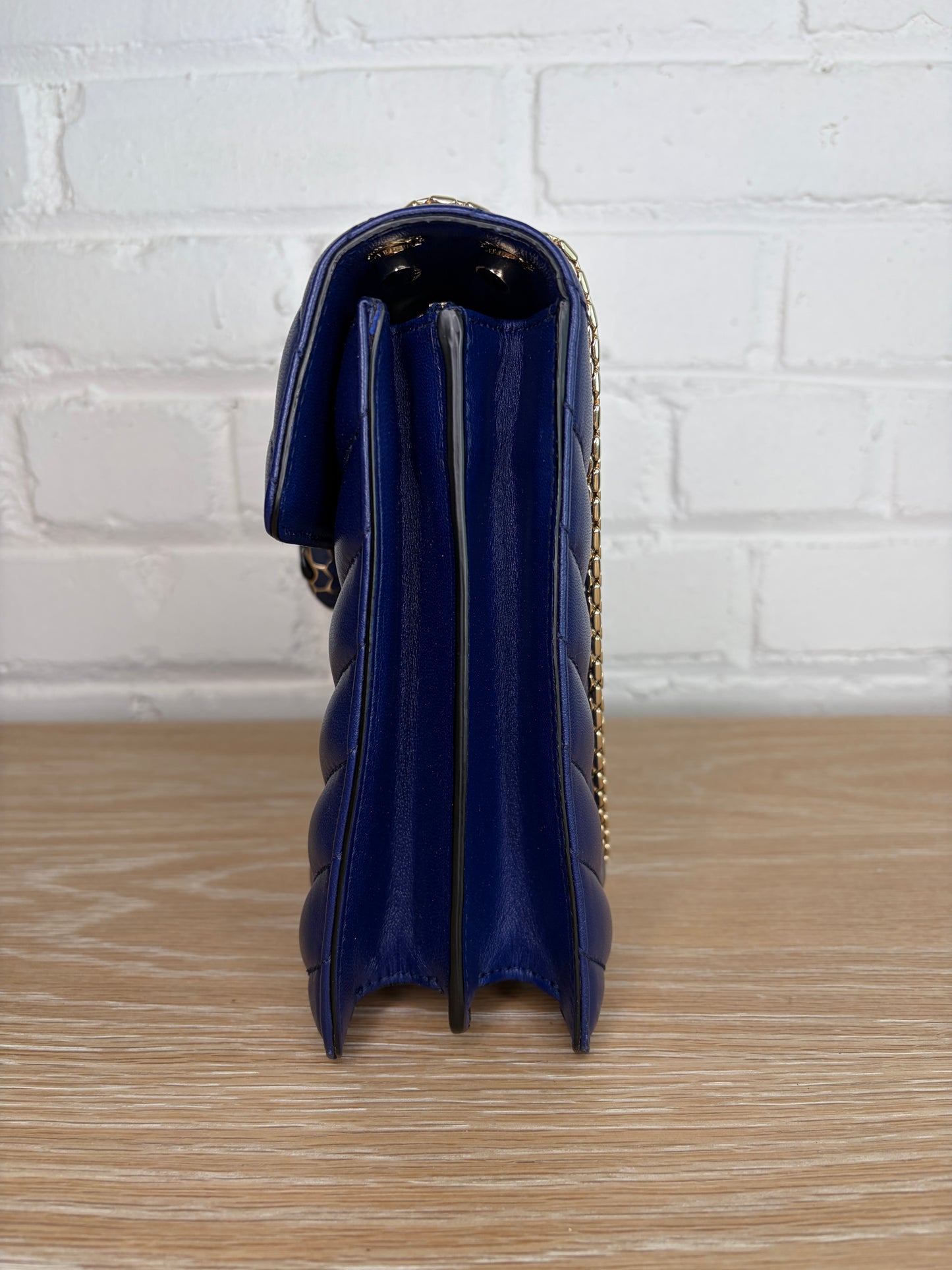 Bvlgari Serpenti Forever Shoulder Bag Blue Quilted  Calfskin