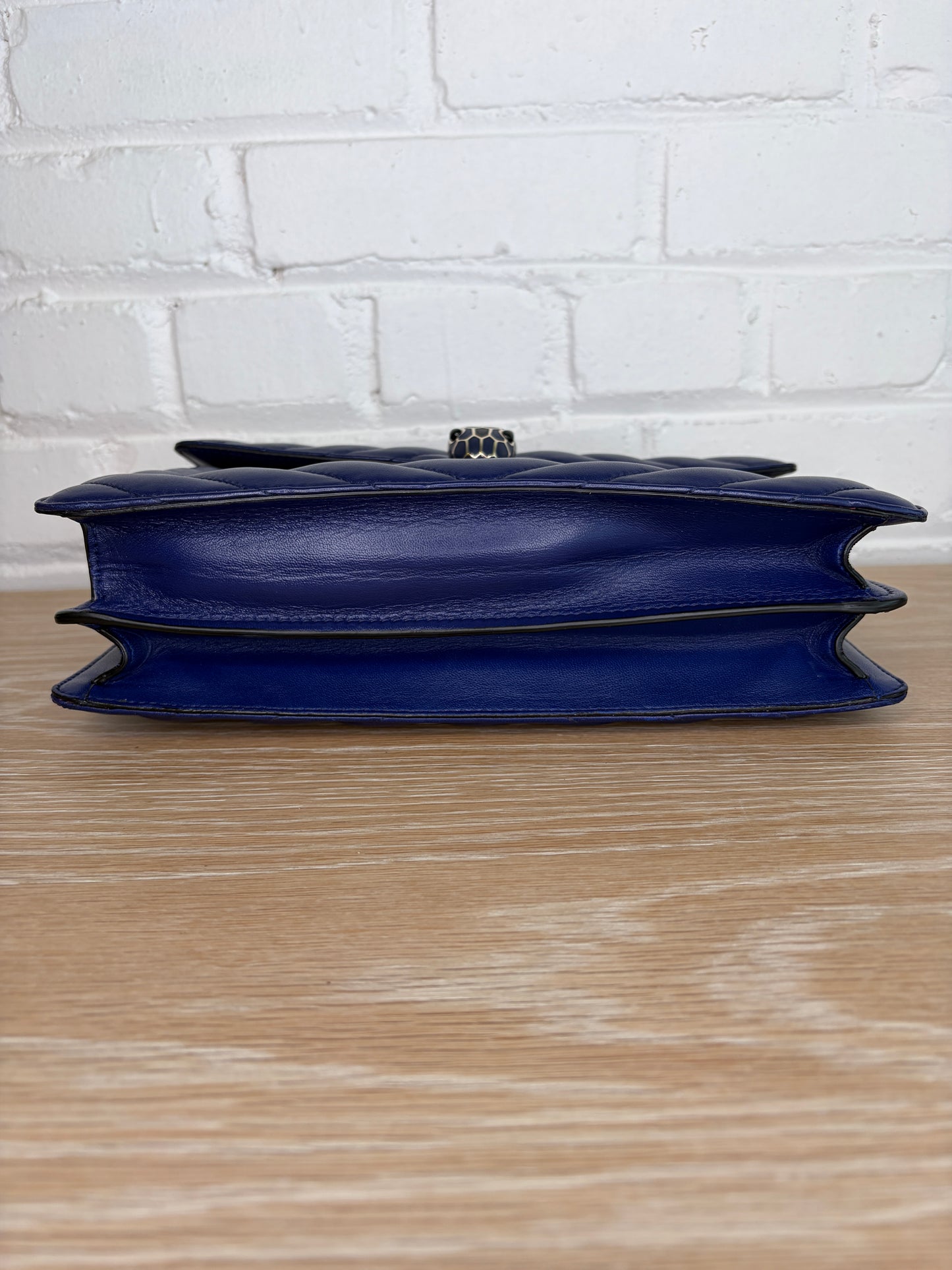 Bvlgari Serpenti Forever Shoulder Bag Blue Quilted  Calfskin