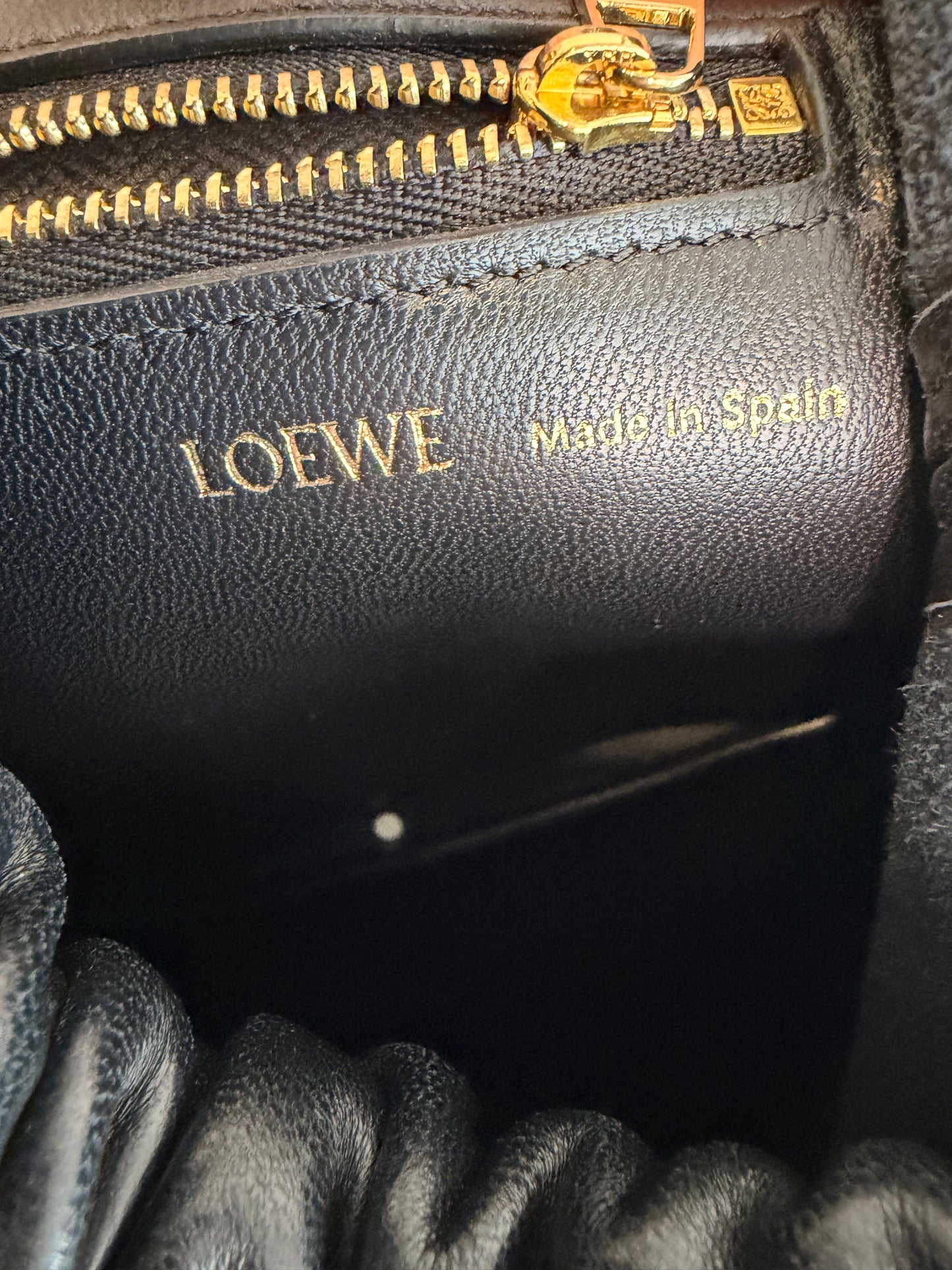 Loewe Squeeze Small Shoulder Bag Black Nappa Lambskin Leather