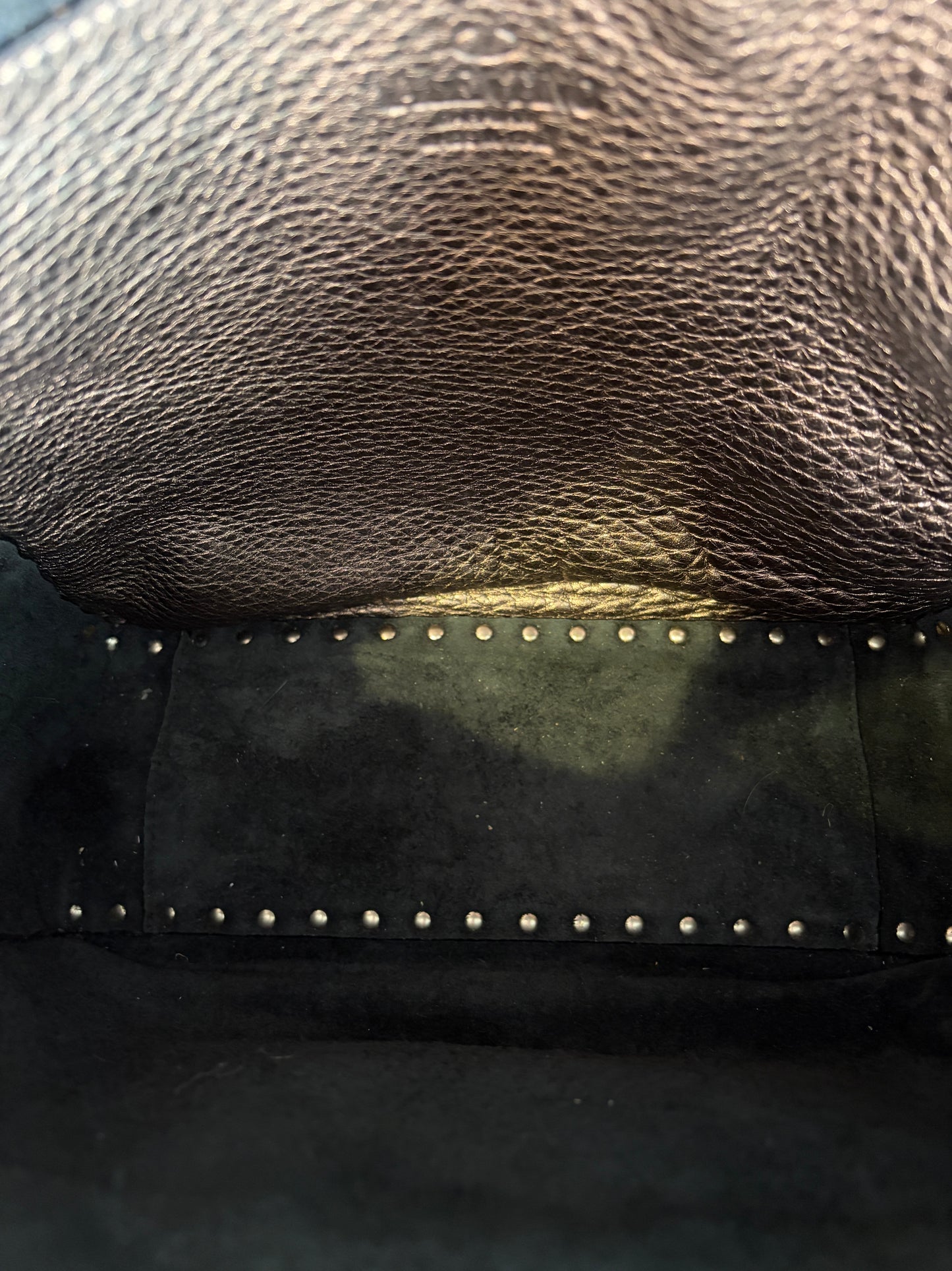 Valentino Garavani Rockstud Backpack Medium Metallic Leather