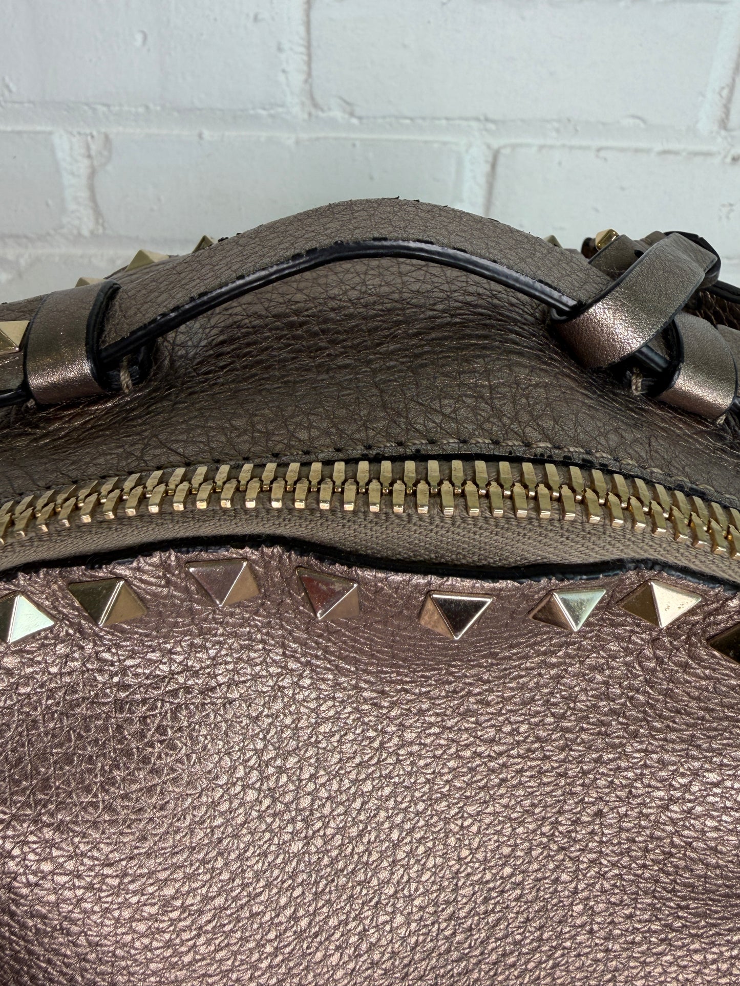 Valentino Garavani Rockstud Backpack Medium Metallic Leather