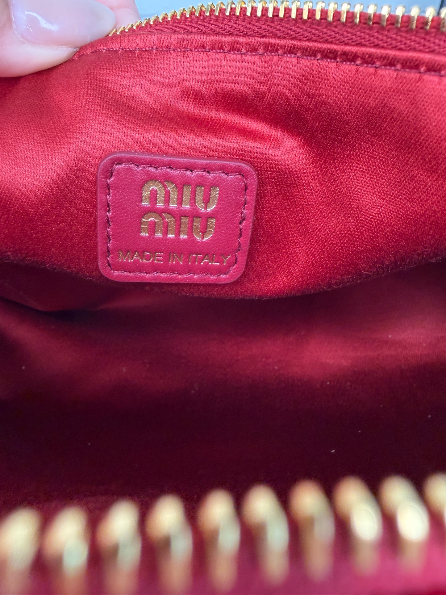 Miu Miu Velluto Pouch in Rosso