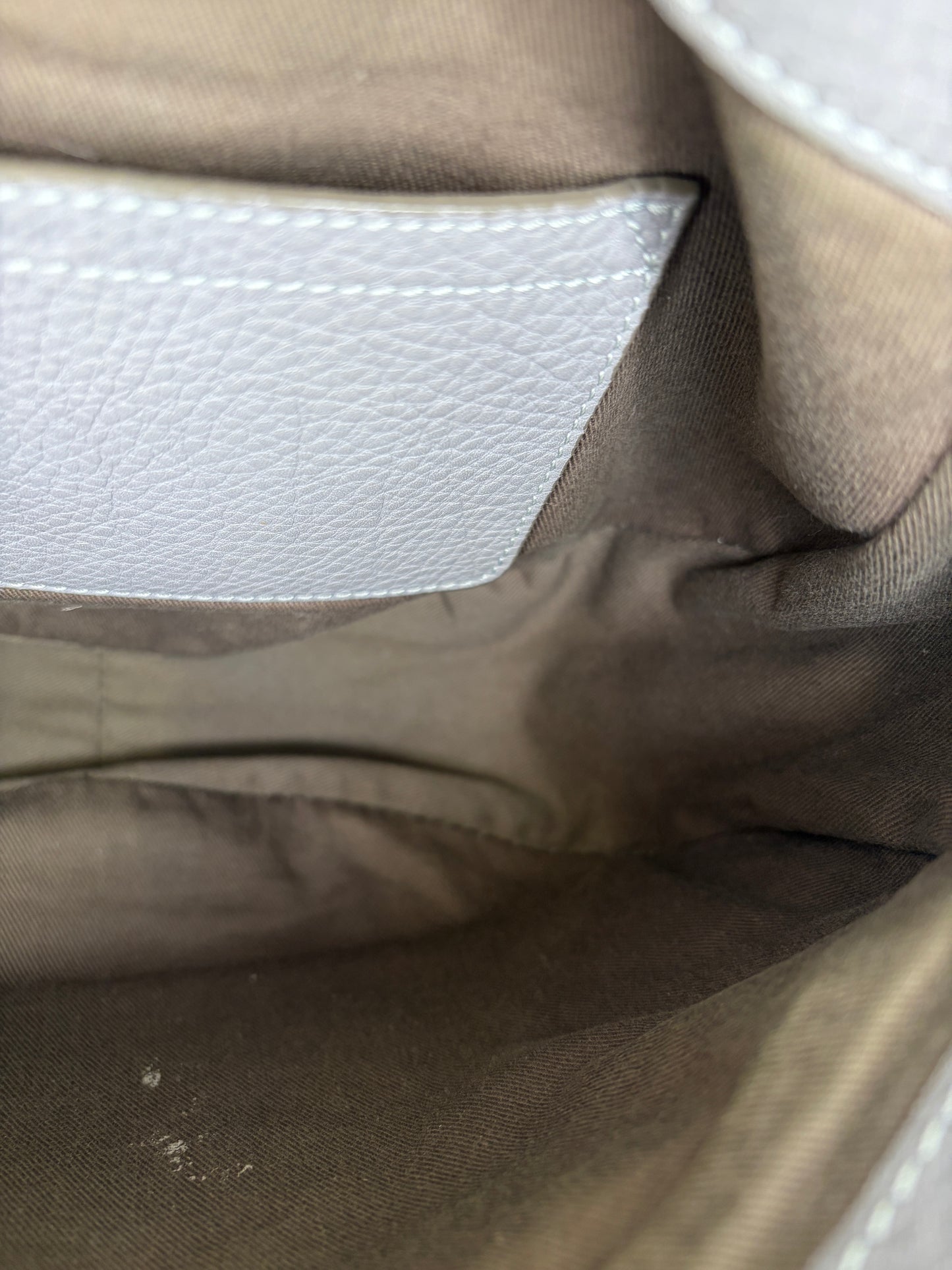 Chloe Marcie Large Saddle Bag Cashmere Grey Grained Leather