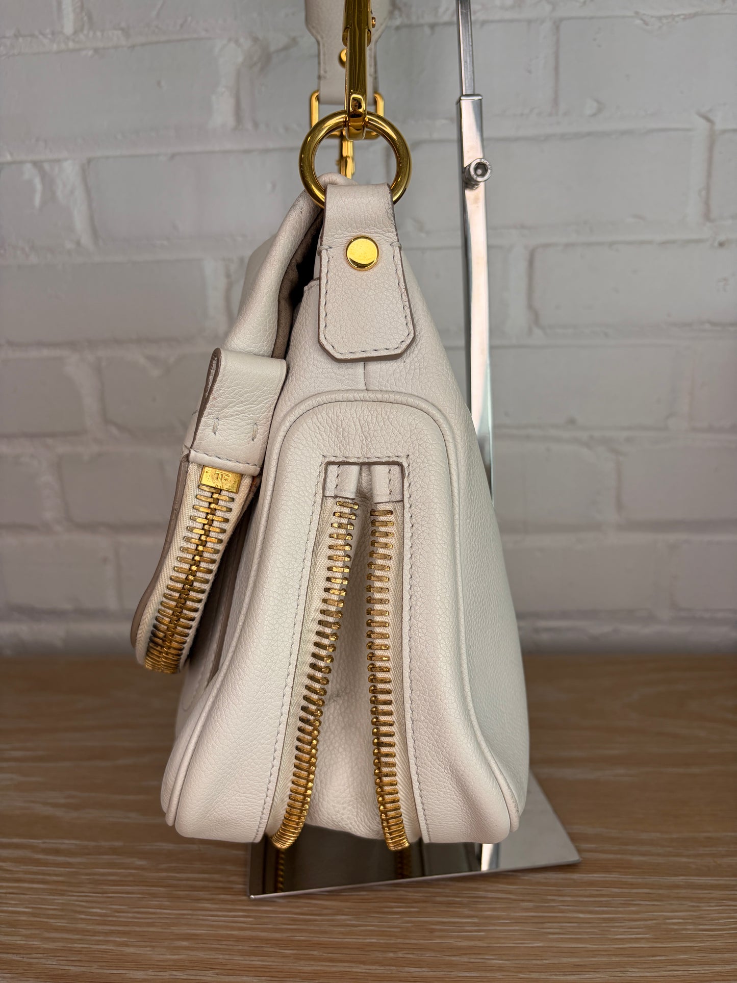 Tom Ford Jennifer Medium White Leather Bag