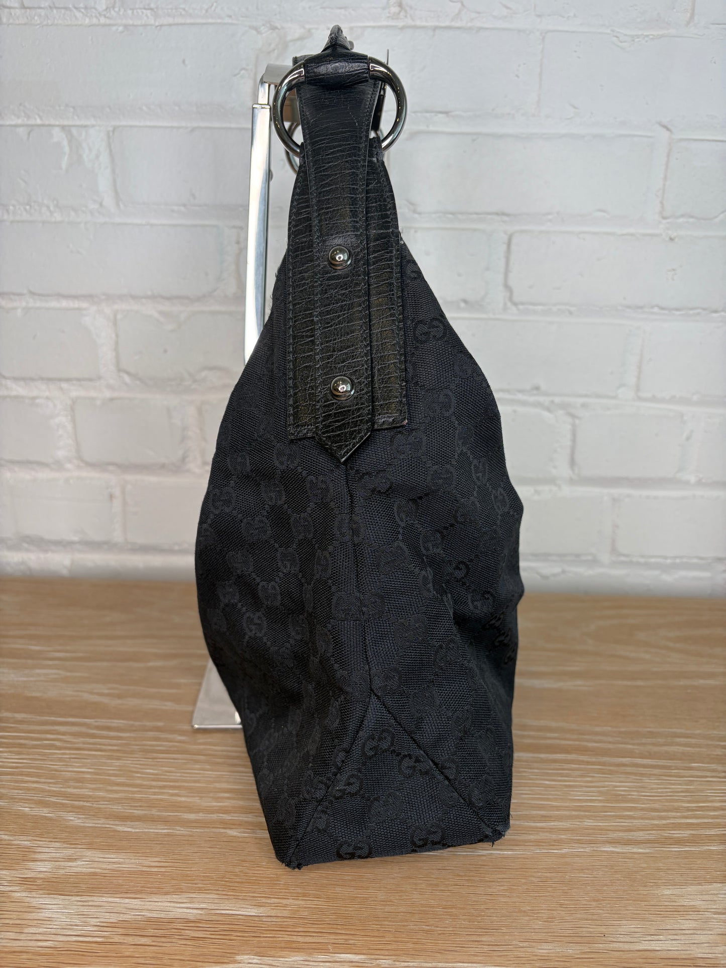 Gucci GG Canvas Horsebit Hobo Bag