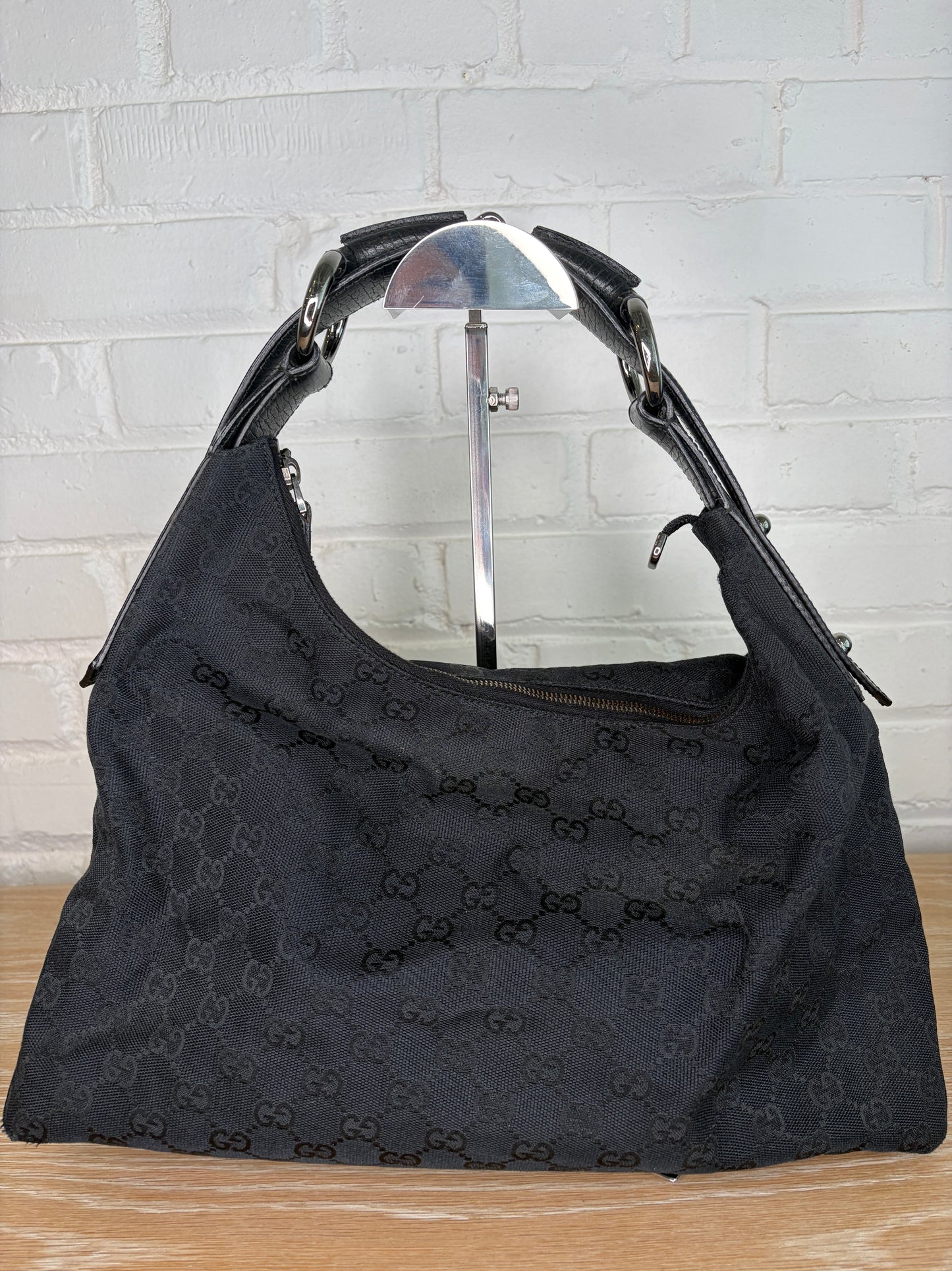 Gucci GG Canvas Horsebit Hobo Bag