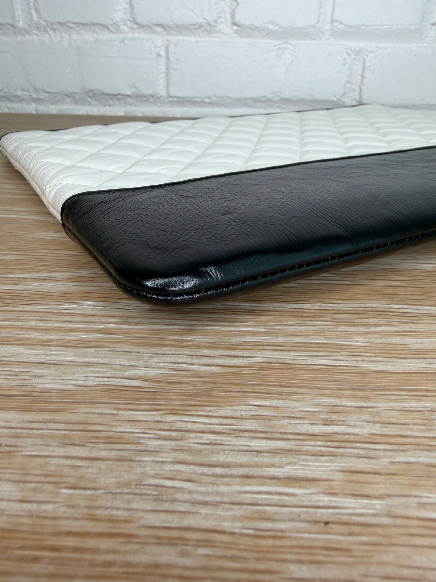 Chanel Gabrielle Clutch Black and White Calf Skin