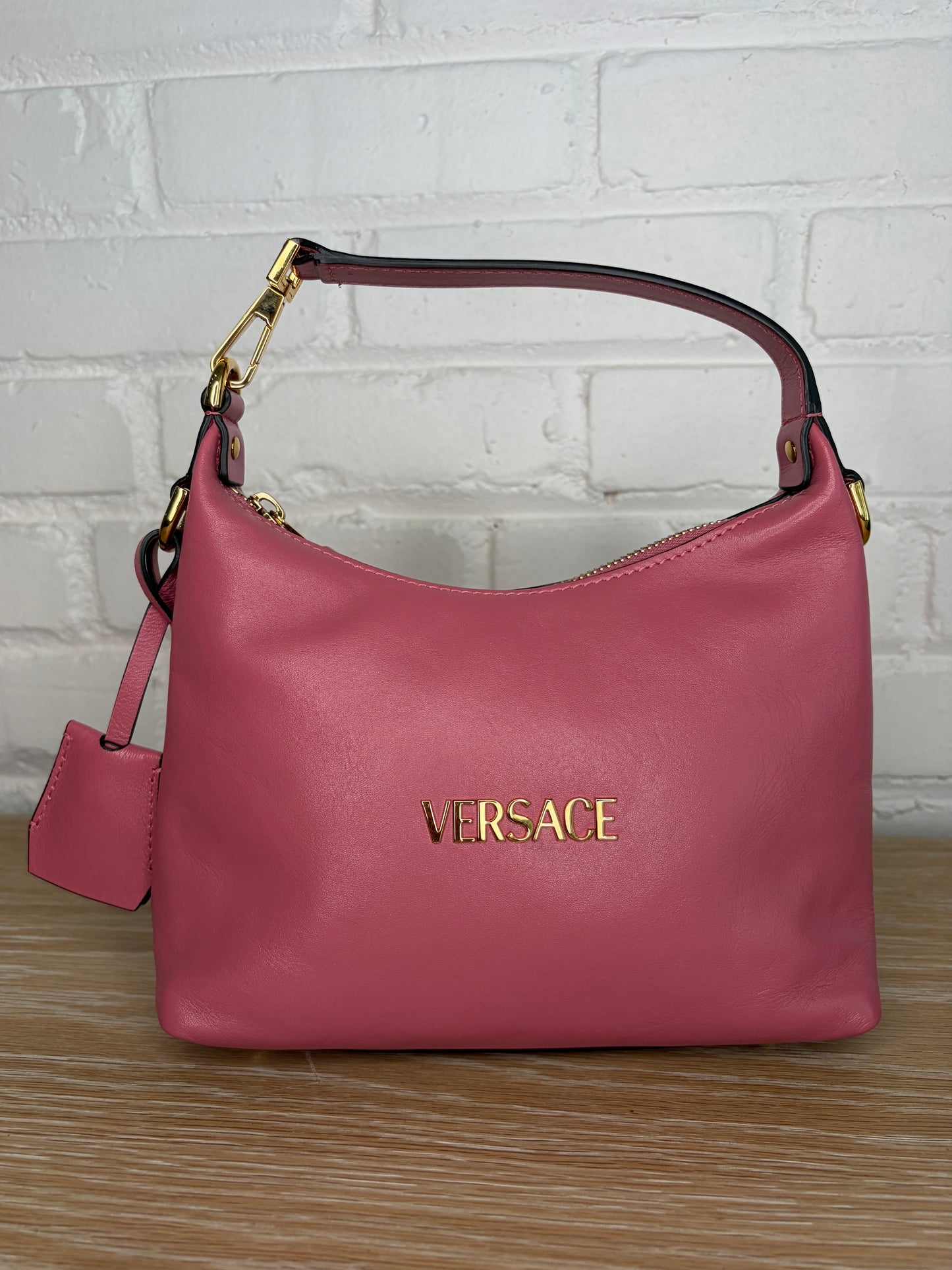 Versace Tag Hobo Bag Pink