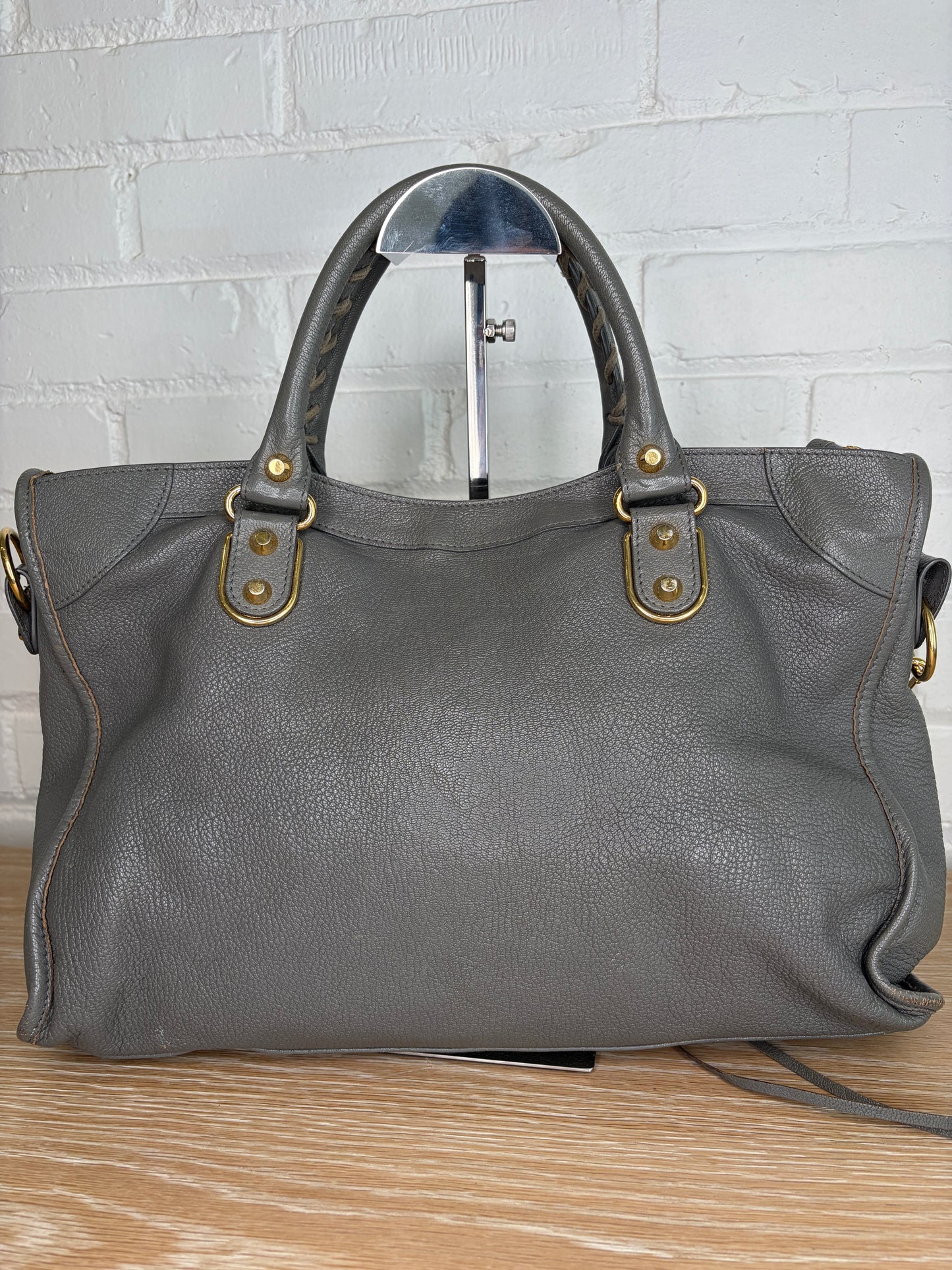 Balenciaga Chevre Classic Metallic Edge City Bag Grey