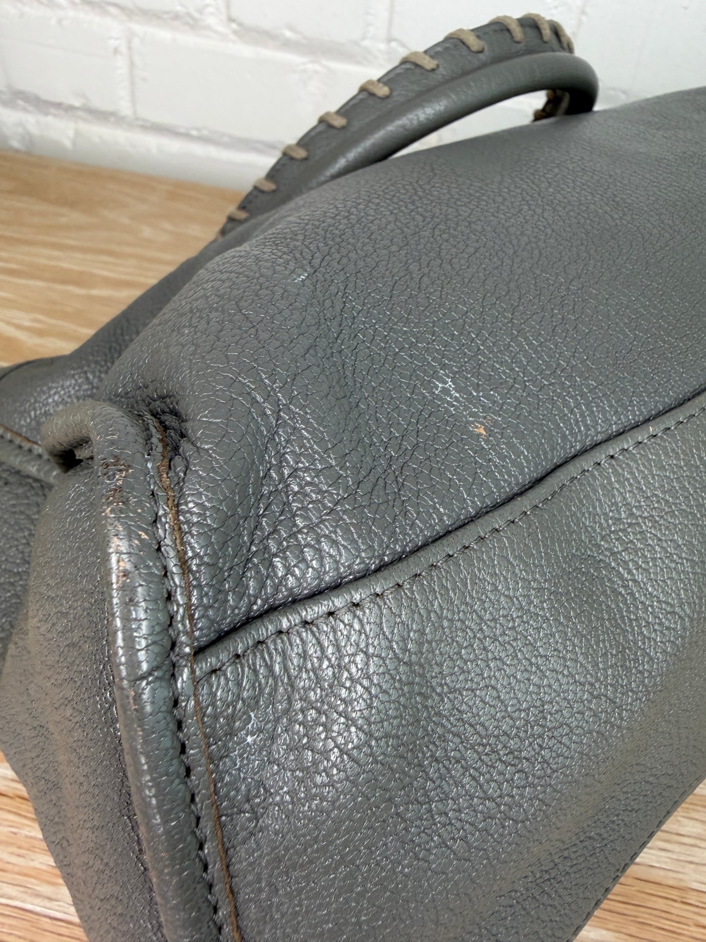 Balenciaga Chevre Classic Metallic Edge City Bag Grey