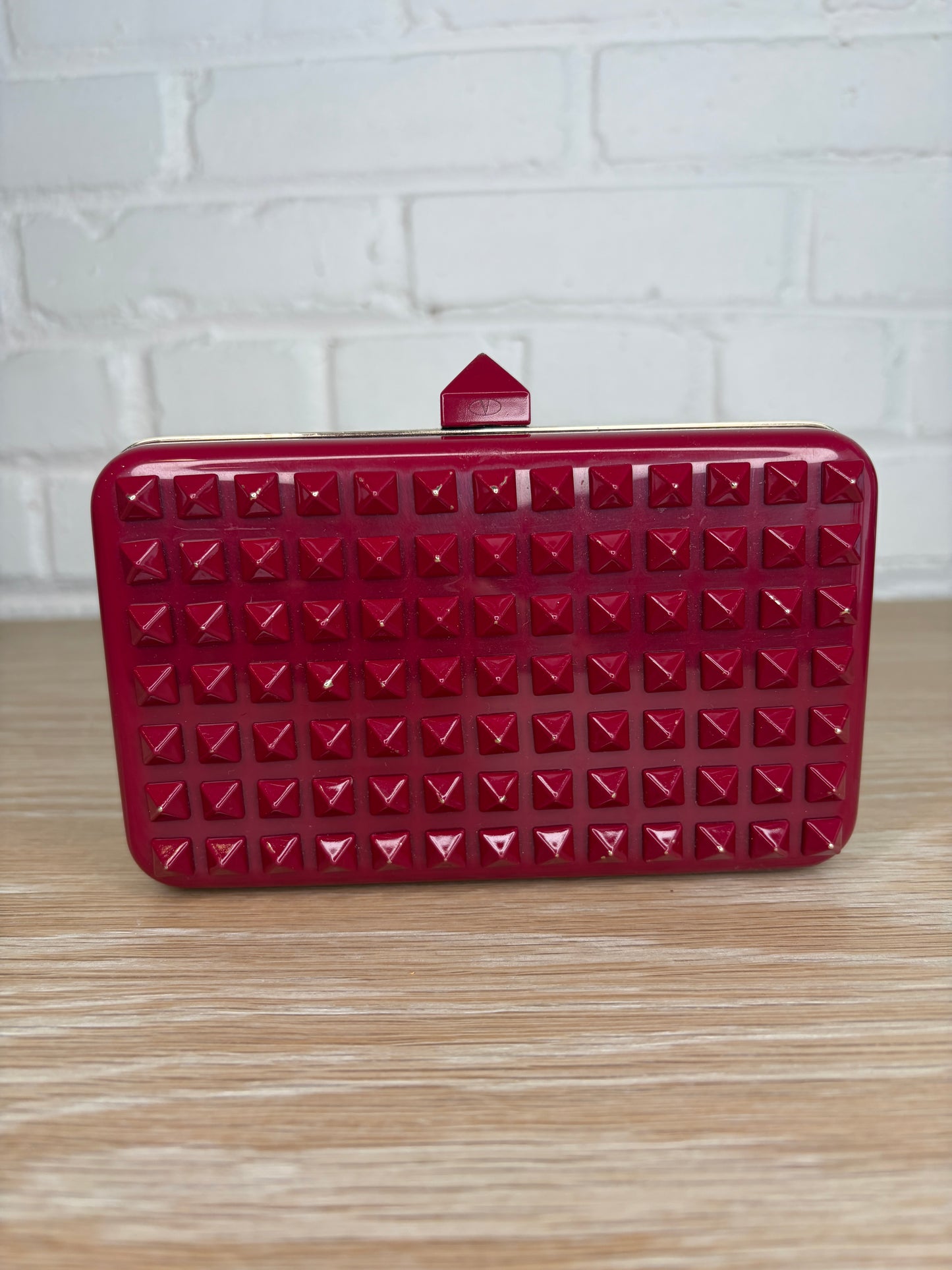 Valentino Garavani Rockstuf Minaudiere Clutch Red