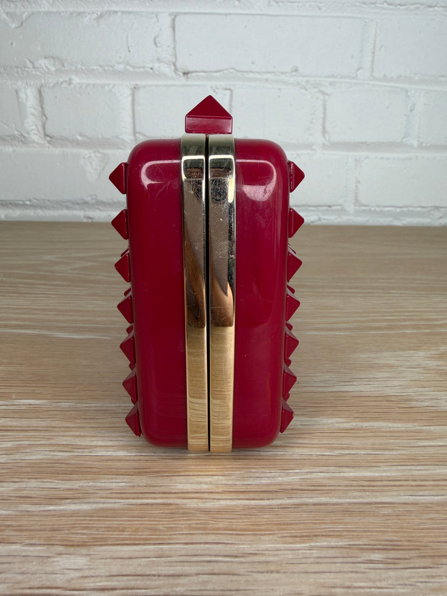 Valentino Garavani Rockstuf Minaudiere Clutch Red
