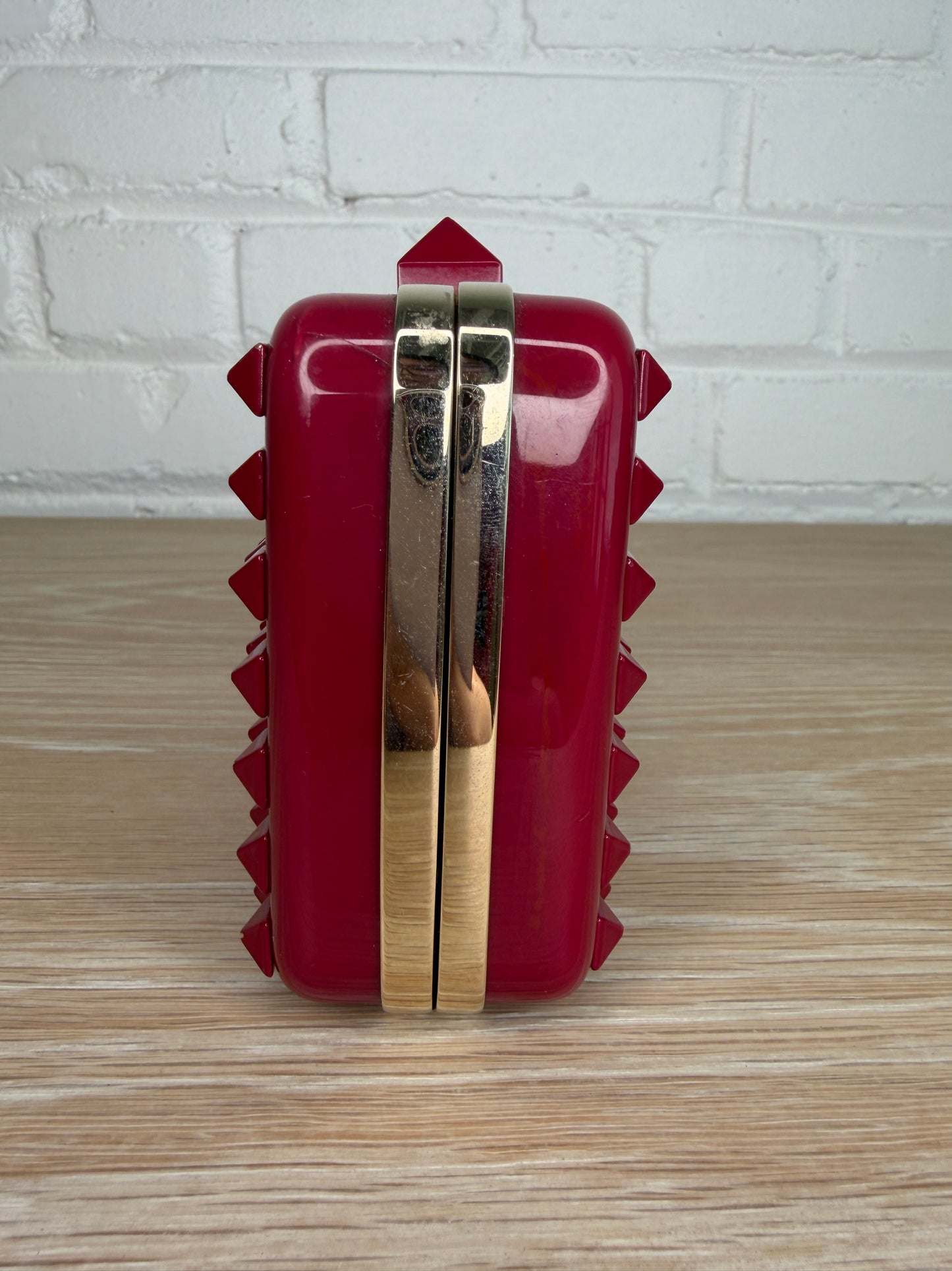 Valentino Garavani Rockstuf Minaudiere Clutch Red