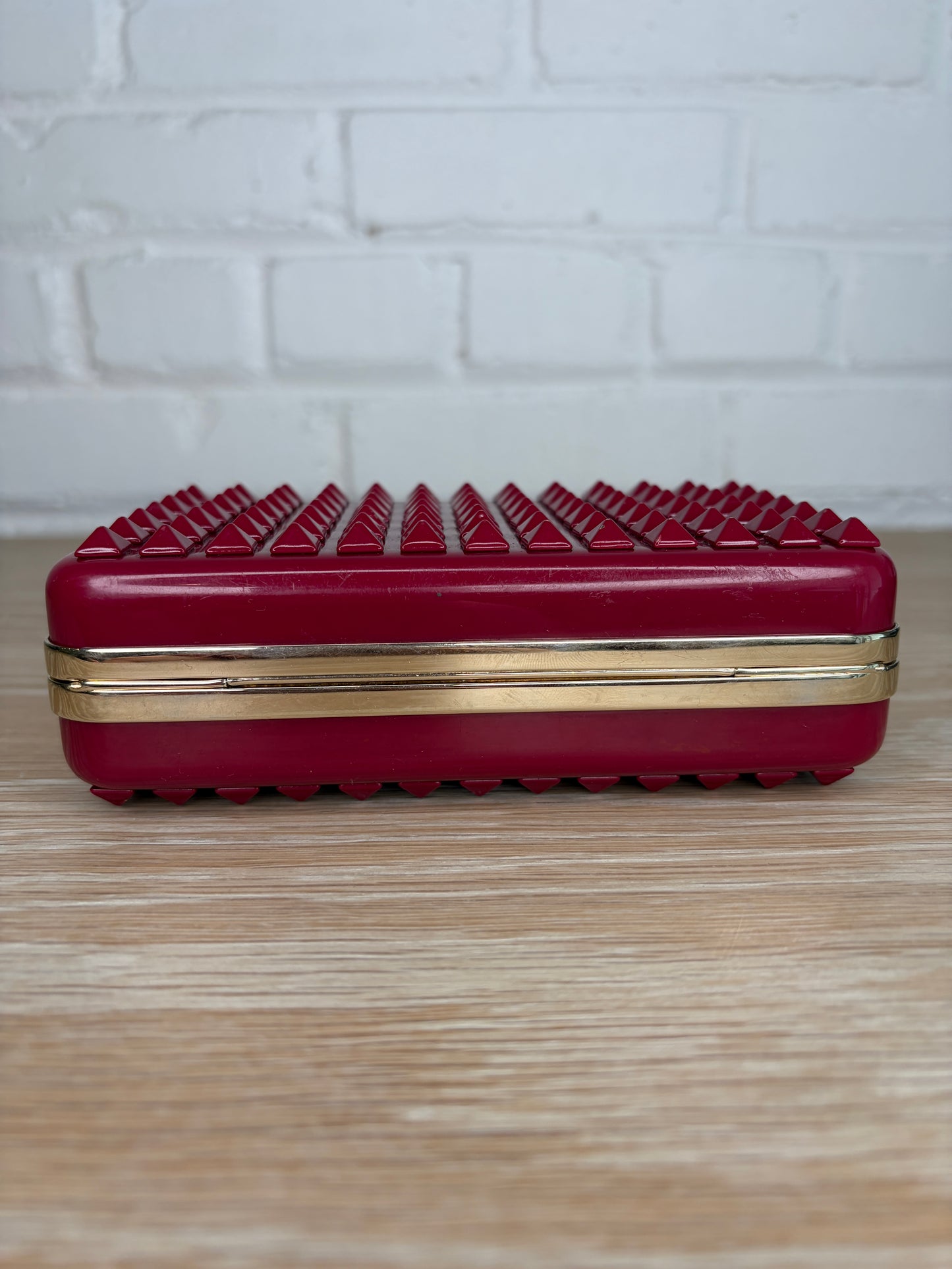 Valentino Garavani Rockstuf Minaudiere Clutch Red