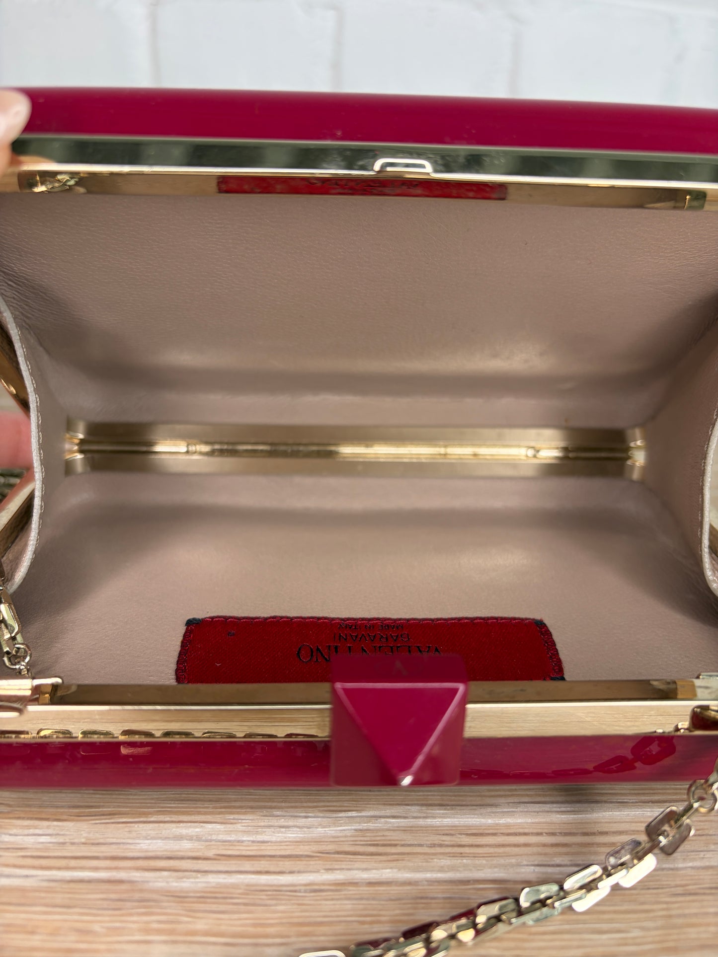 Valentino Garavani Rockstuf Minaudiere Clutch Red