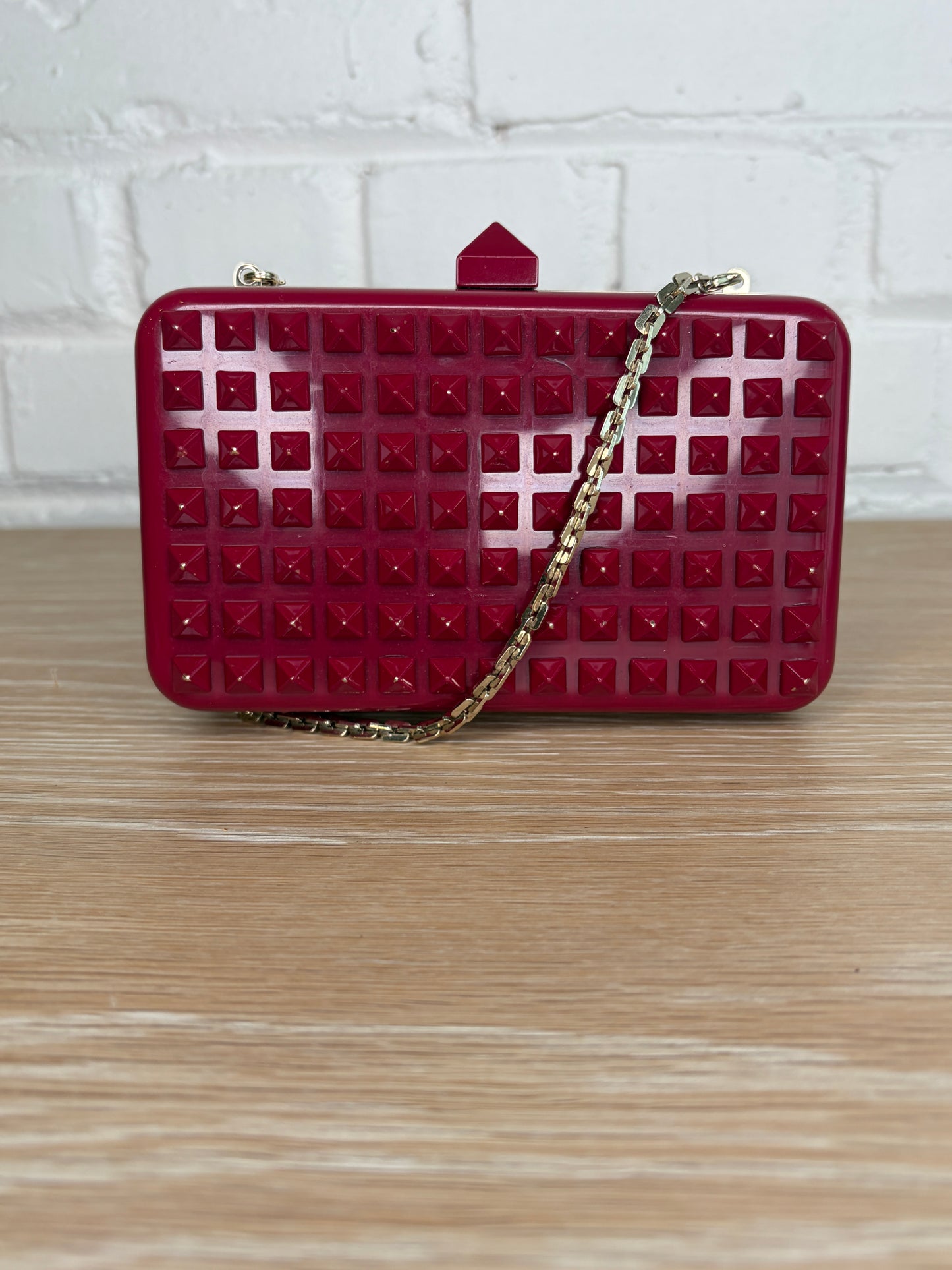 Valentino Garavani Rockstuf Minaudiere Clutch Red