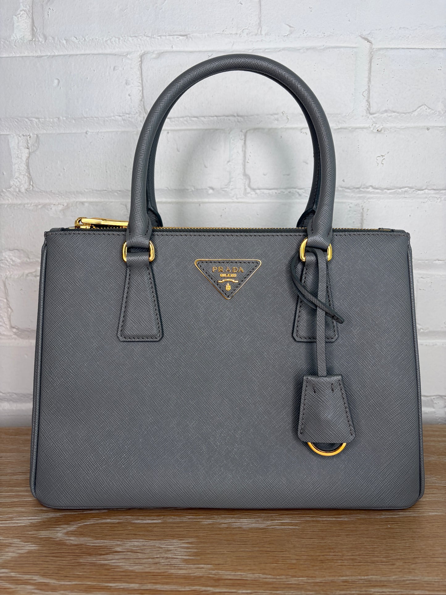 Prada Galleria Medium Slate Gray Saffiano Leather