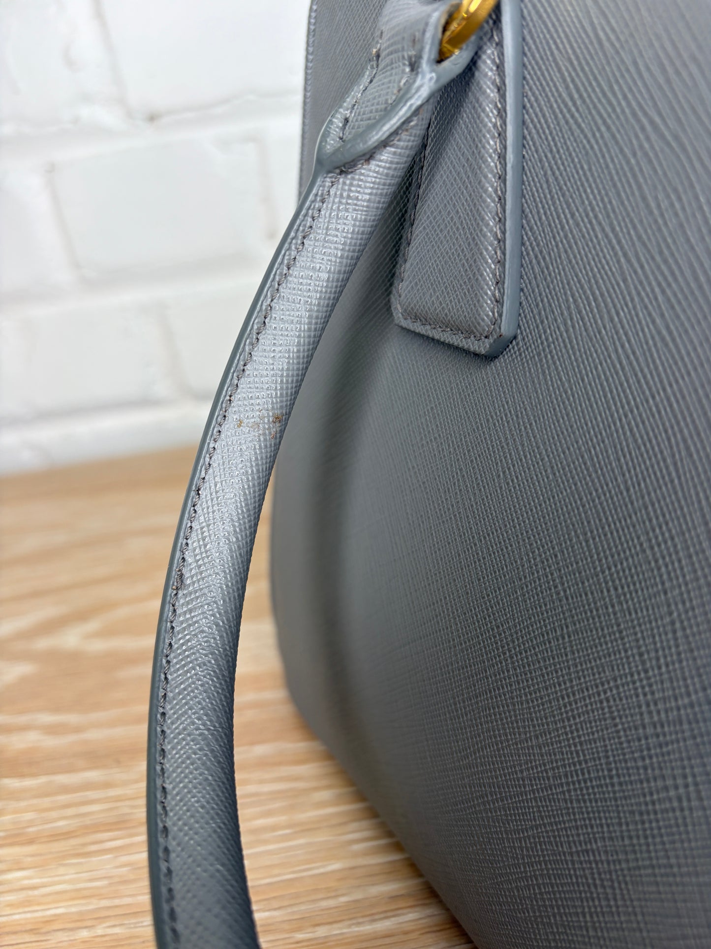 Prada Galleria Medium Slate Gray Saffiano Leather