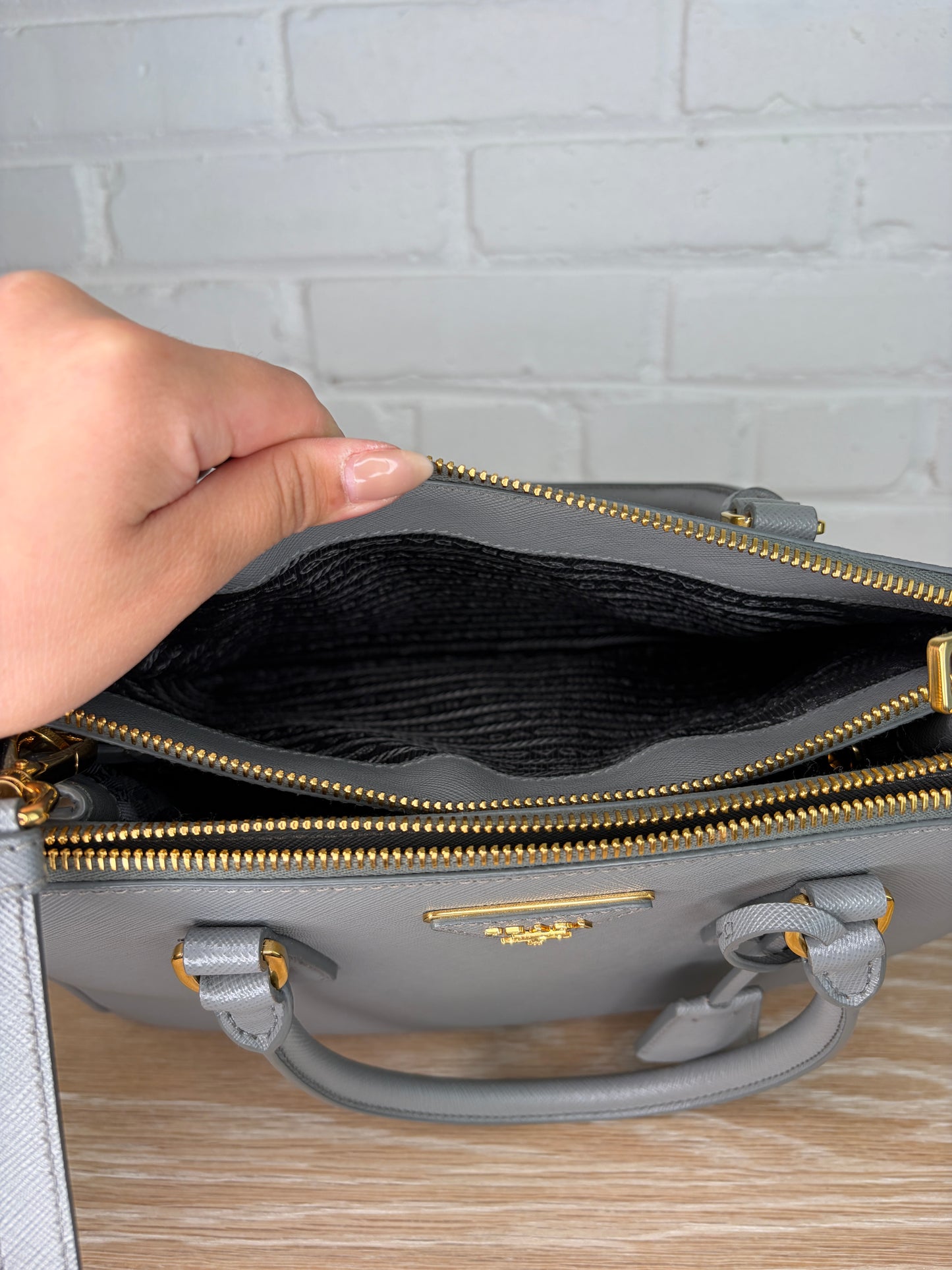 Prada Galleria Medium Slate Gray Saffiano Leather