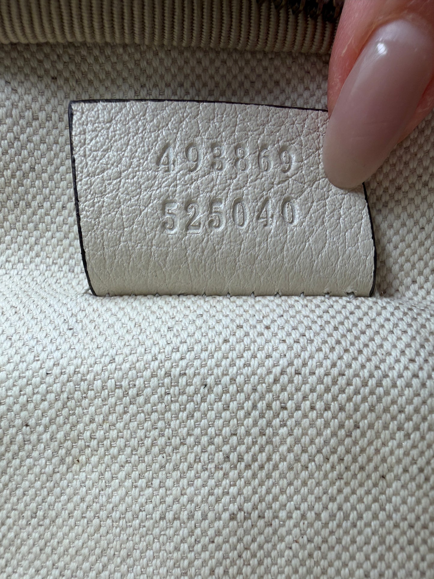 Gucci Beltbag White Leather Print Logo