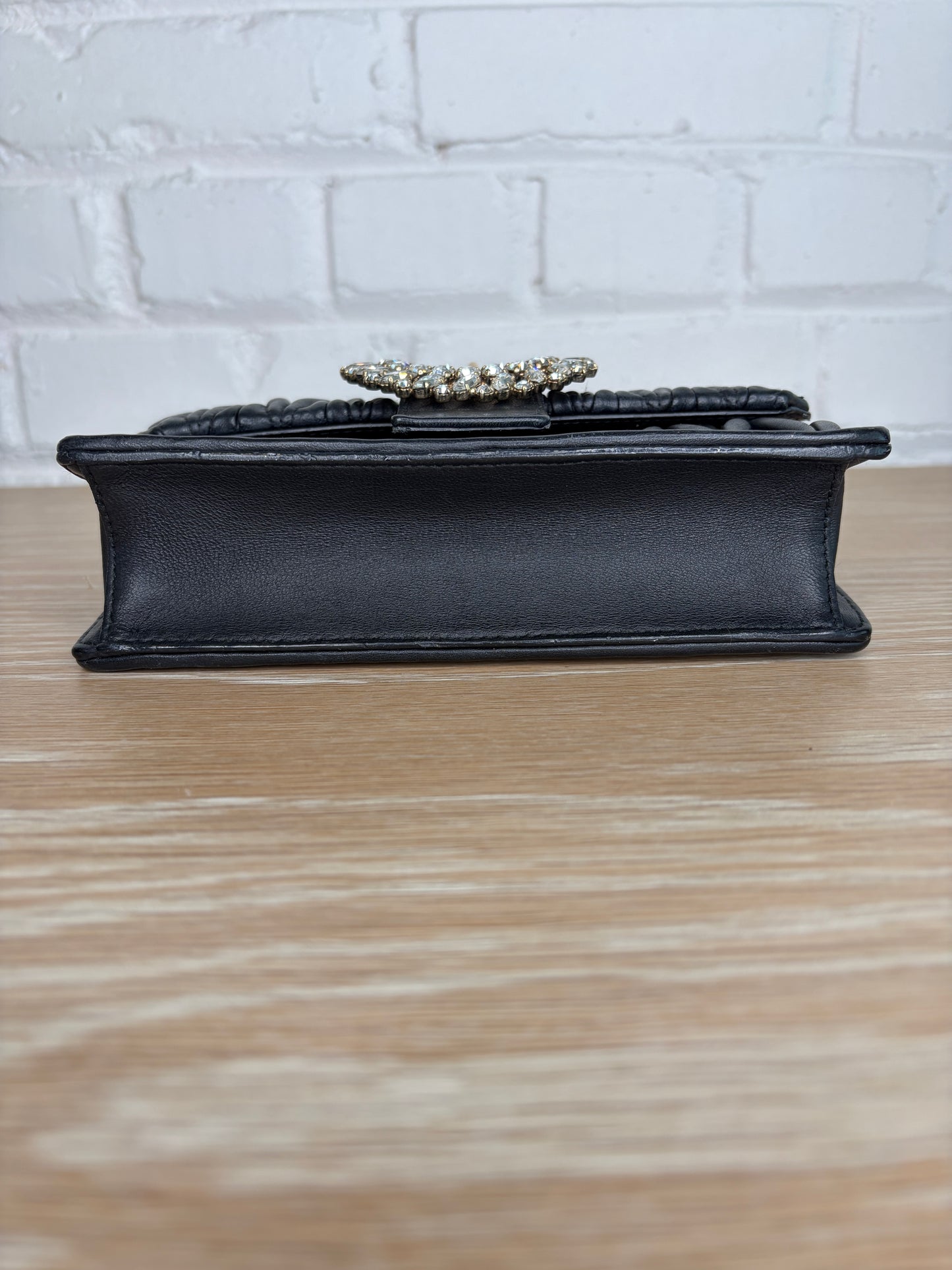 Miu Miu Crystal Matelassé Leather Shoulder Bag