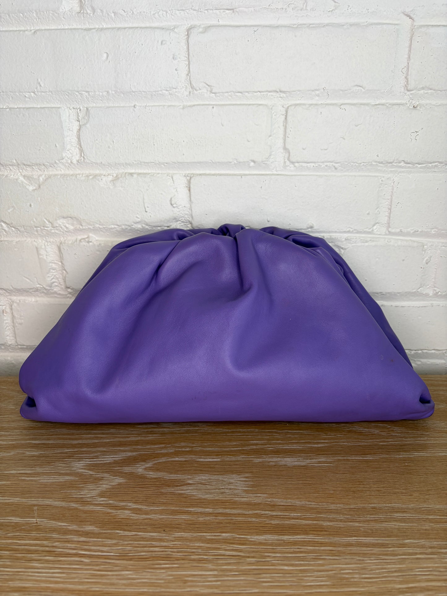 Bottega Veneta The Pouch Oversized Clutch Purple Smooth Butter Calf