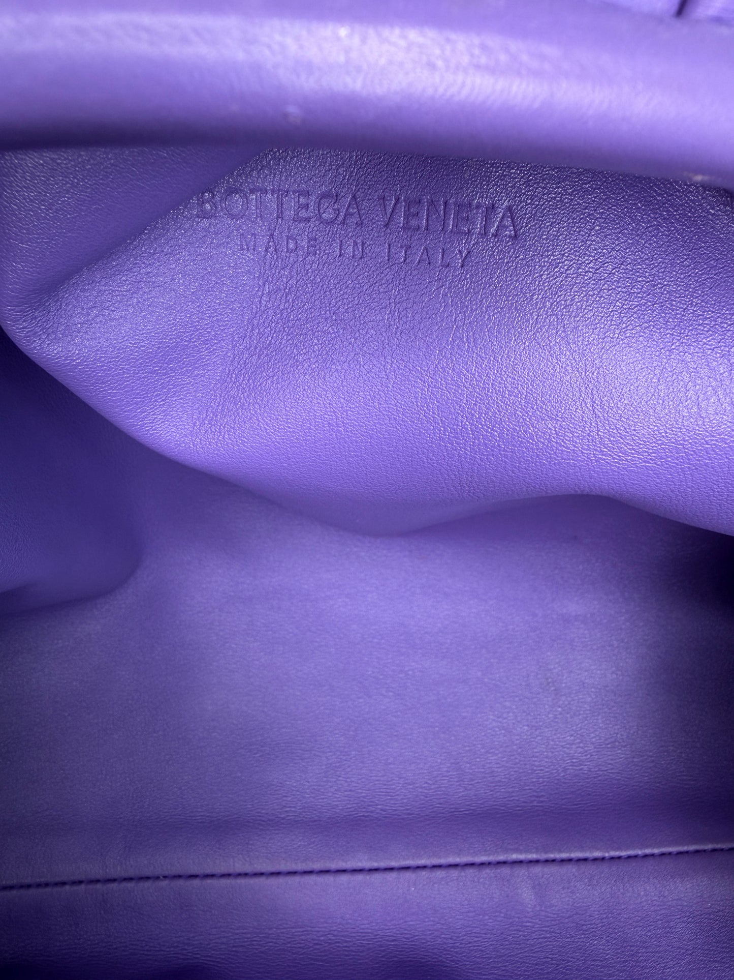 Bottega Veneta The Pouch Oversized Clutch Purple Smooth Butter Calf