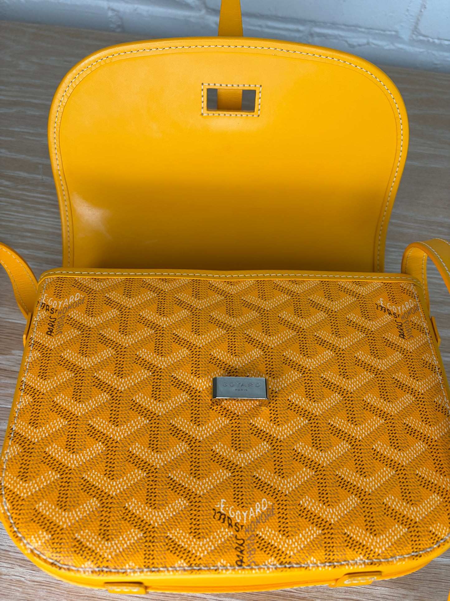 Goyard Belvedere PM Messenger Bag Goyardine Canvas Yellow