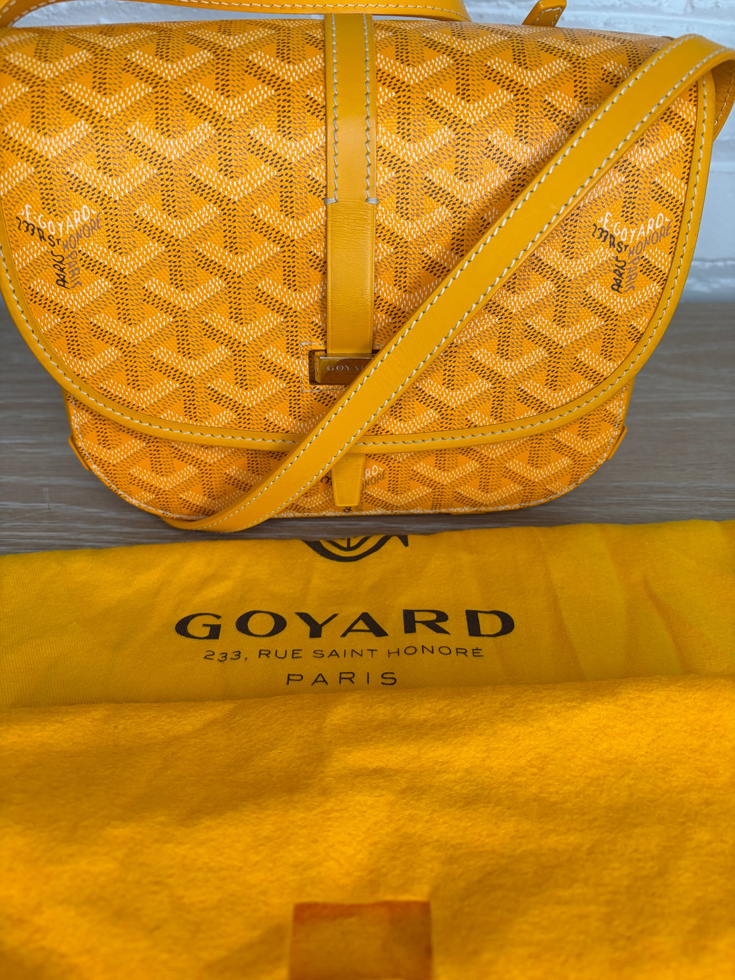 Goyard Belvedere PM Messenger Bag Goyardine Canvas Yellow