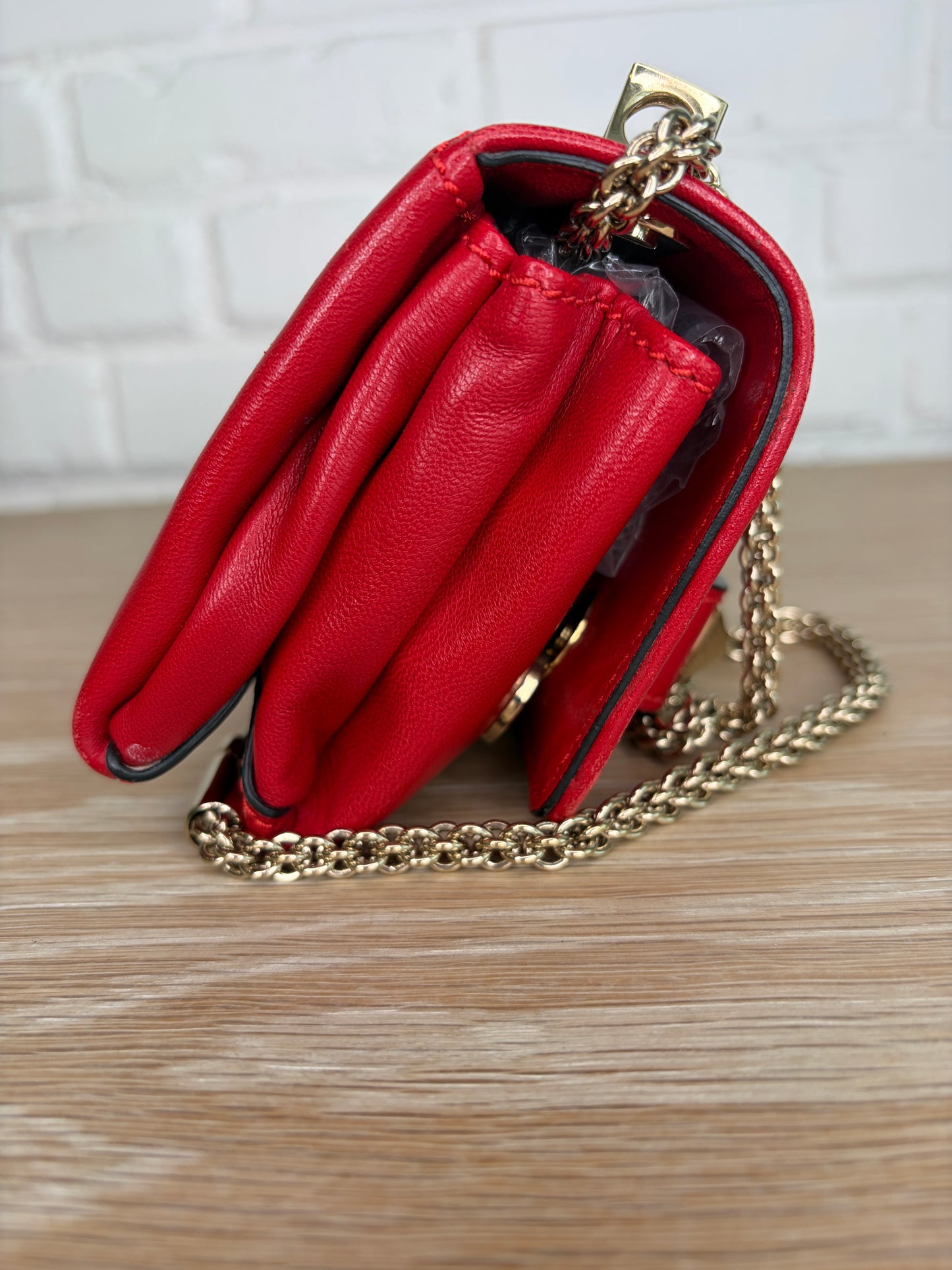 Valentino Garavani Va Va Voom Red Clutch