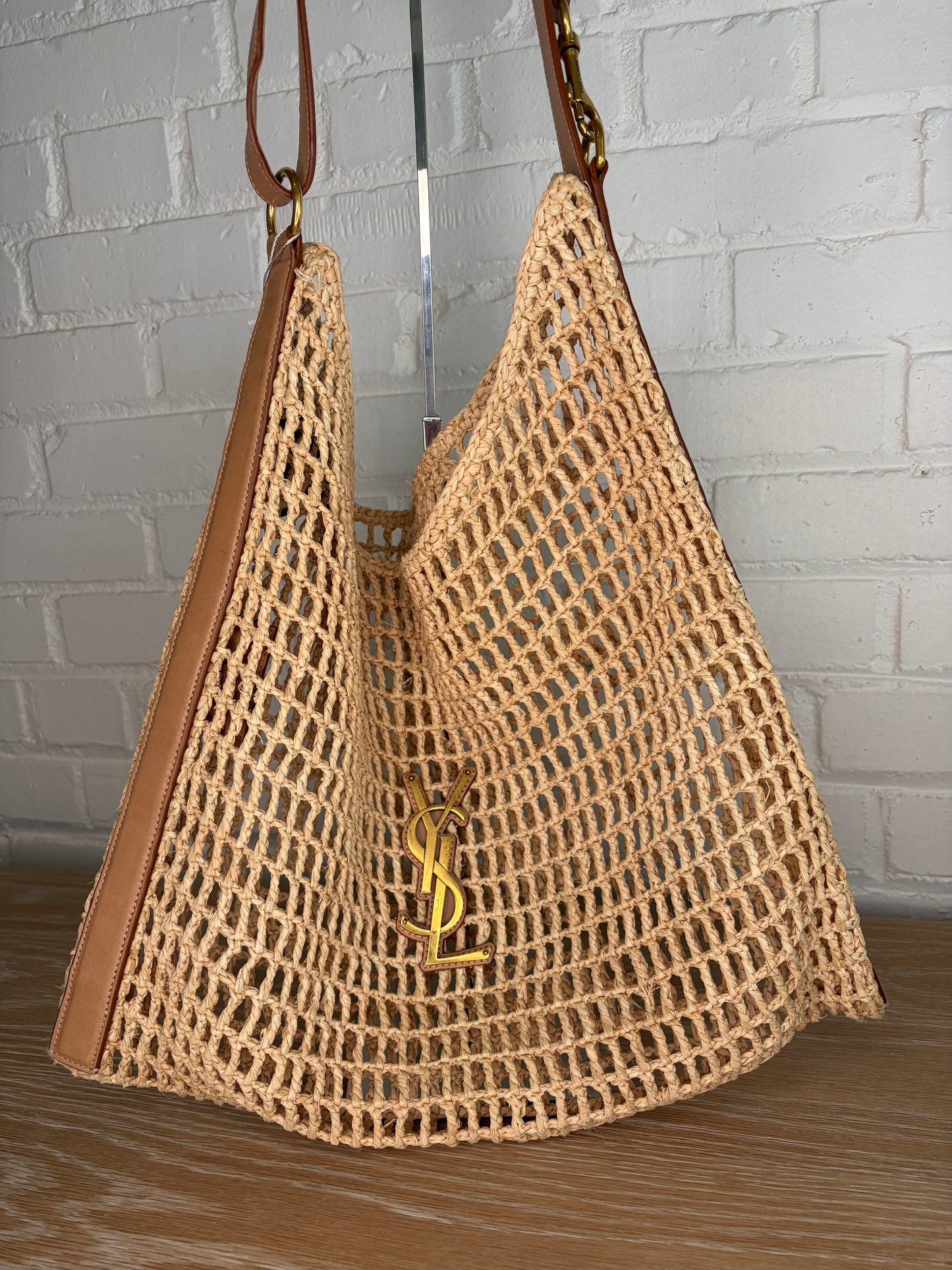 Saint Laurent Oxalis Raffia Shoulder Bag