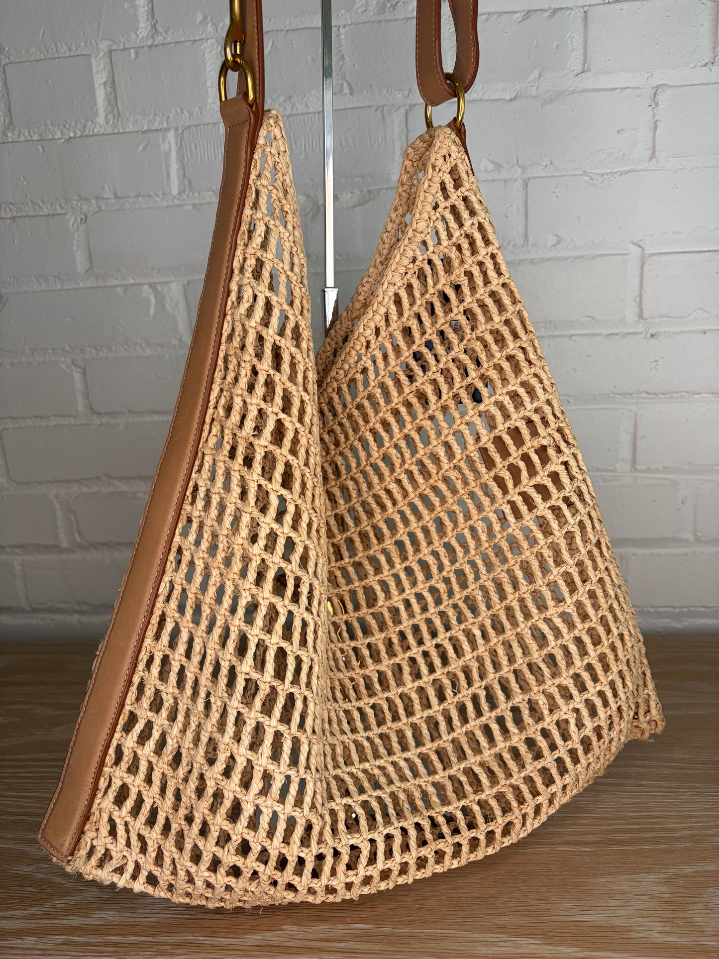 Saint Laurent Oxalis Raffia Shoulder Bag
