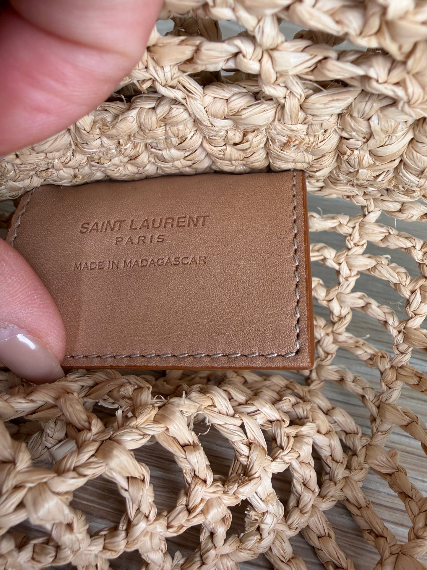 Saint Laurent Oxalis Raffia Shoulder Bag