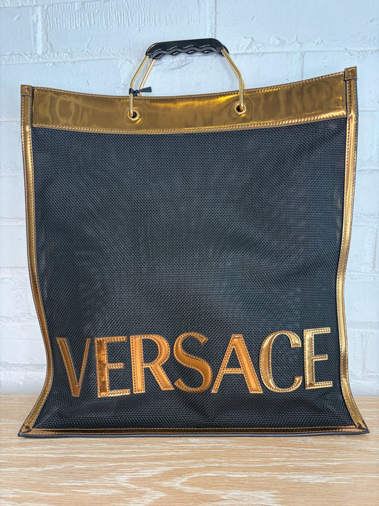 Versace Bronze Black Mesh Tote