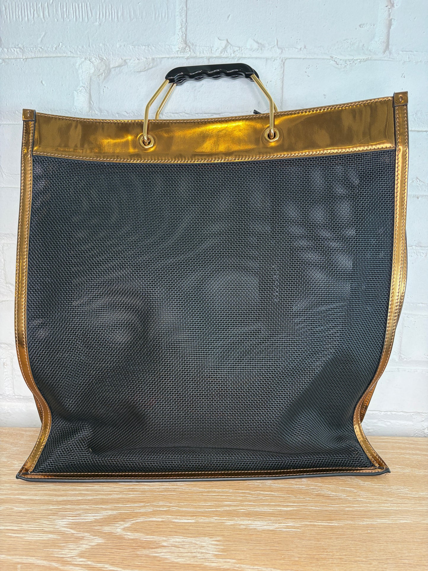 Versace Bronze Black Mesh Tote