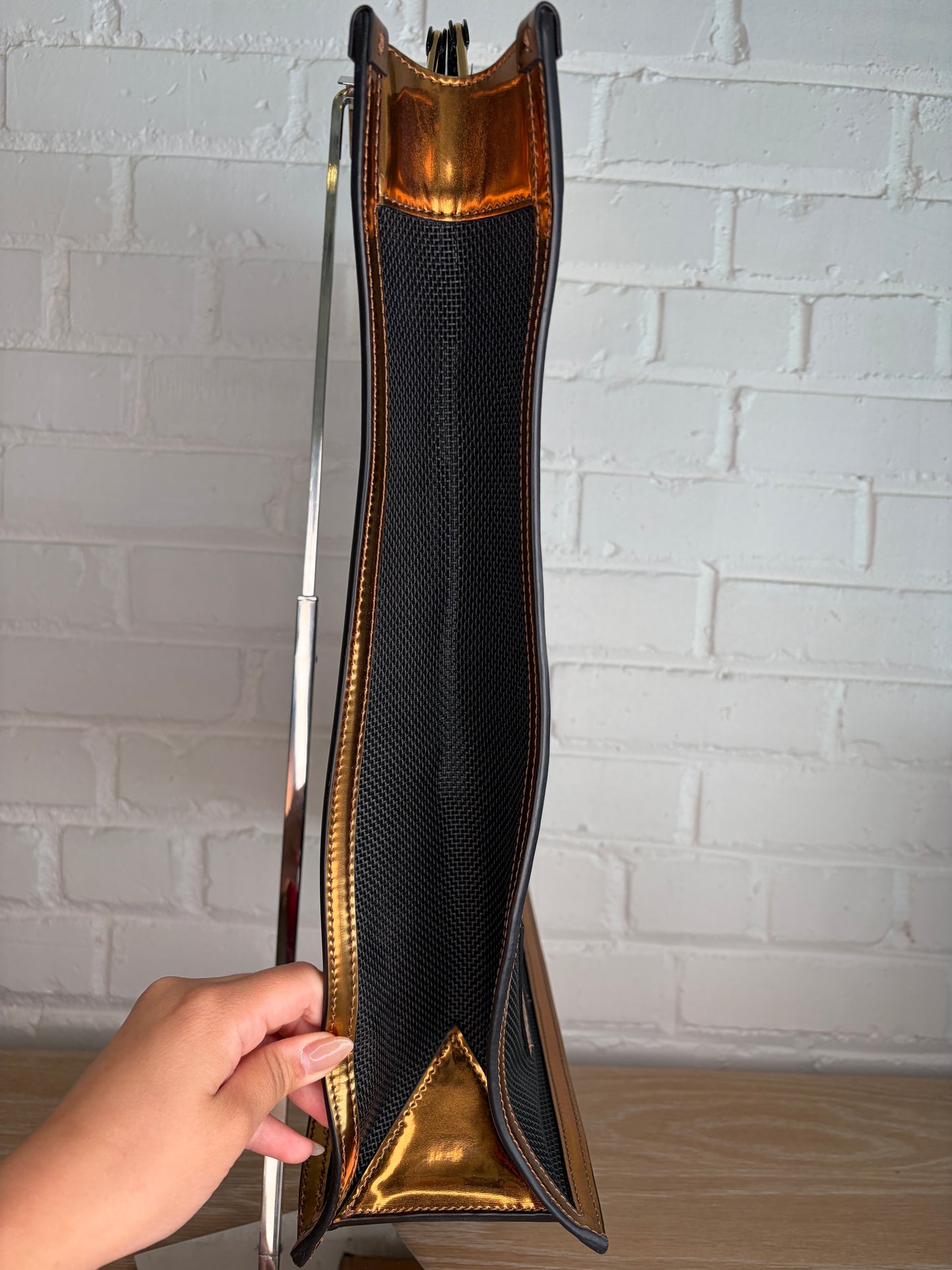 Versace Bronze Black Mesh Tote