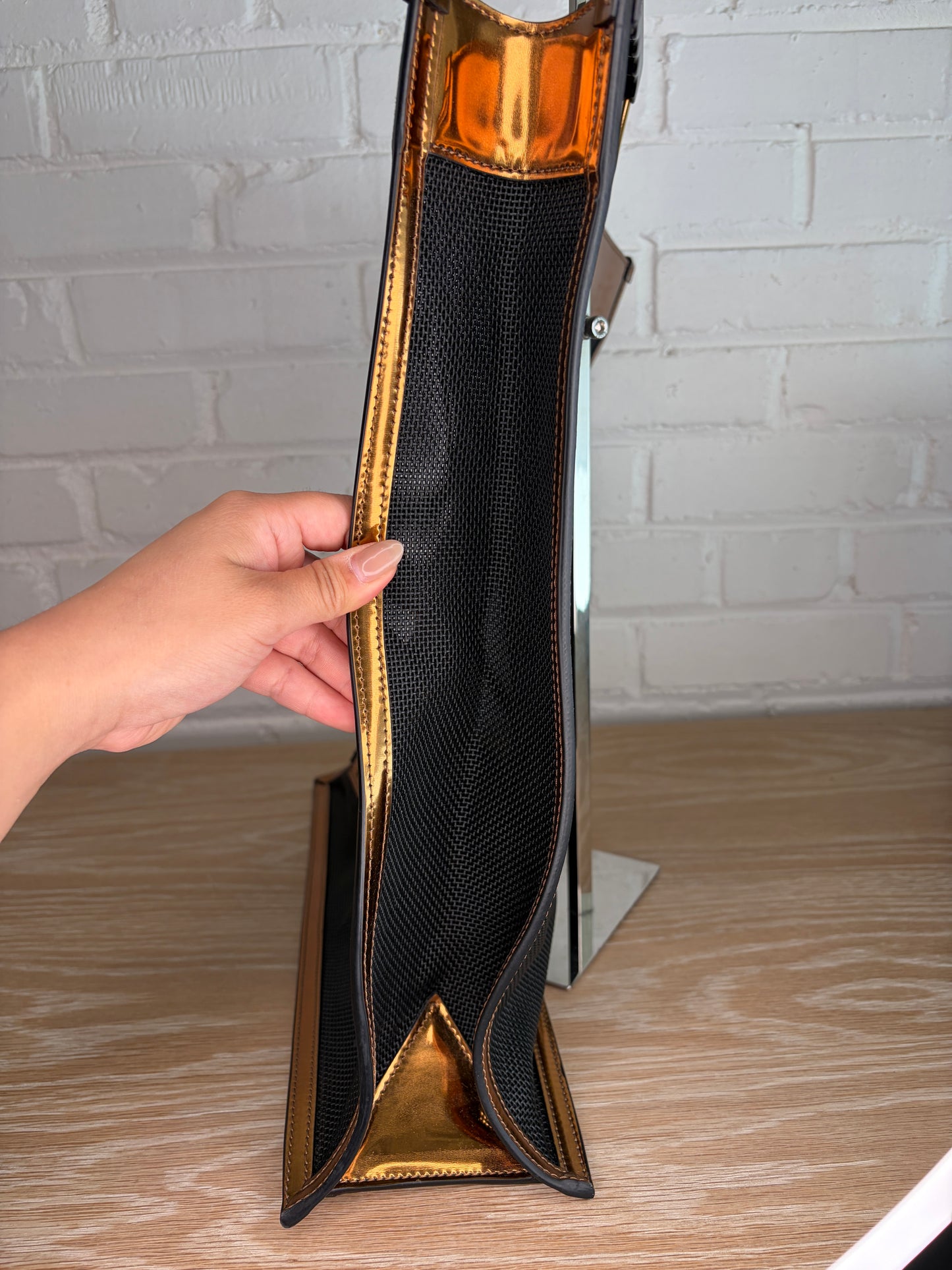 Versace Bronze Black Mesh Tote