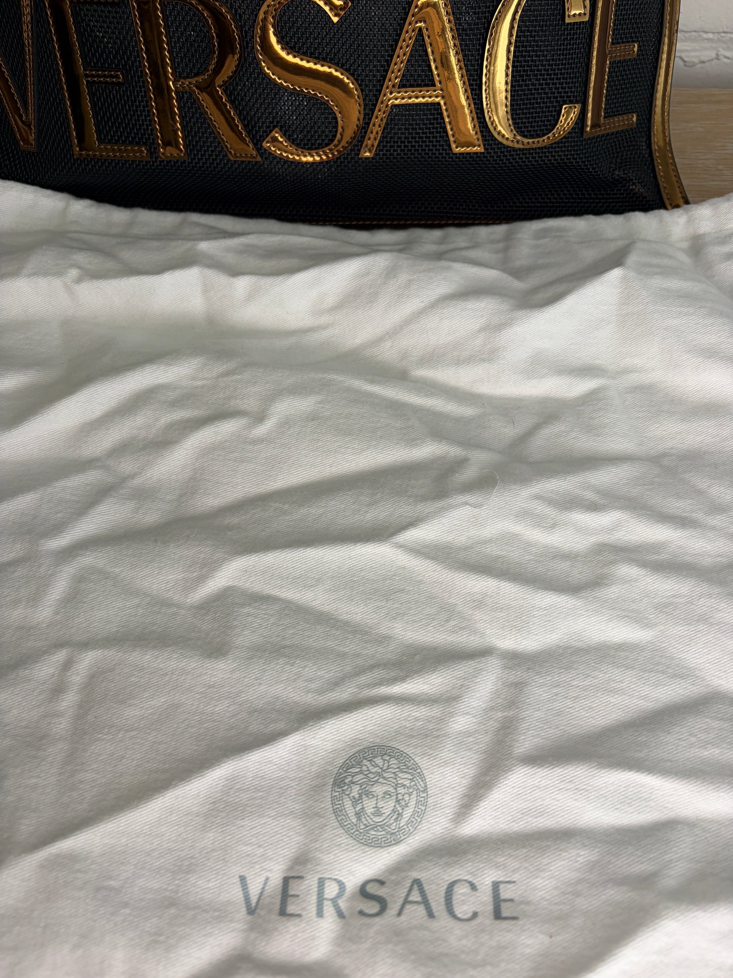 Versace Bronze Black Mesh Tote