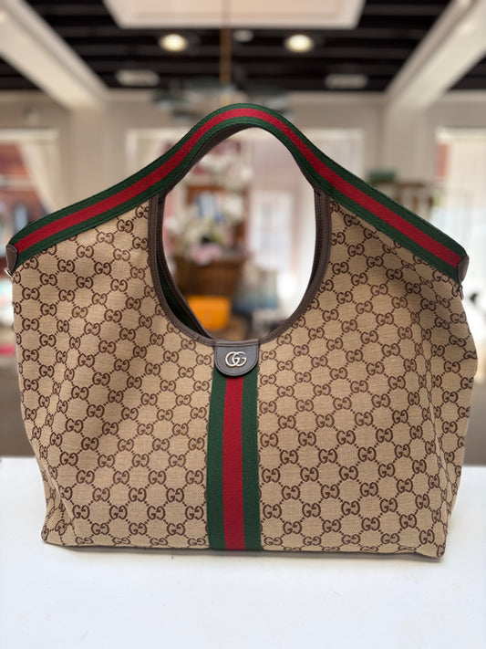 Gucci GG Monogram Web Giglio Tote Large